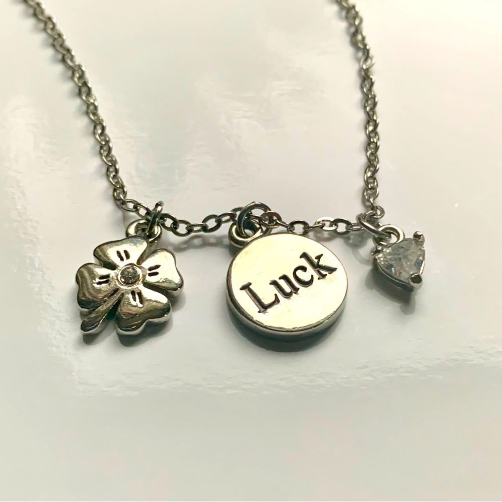 🍀Lucky 3 Charm “Clover/Luck/CZ” Genuine CZ and Crystal Necklace by Cookie Lee